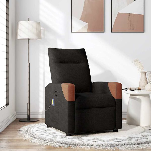 vidaXL Massagesessel Schwarz Stoff