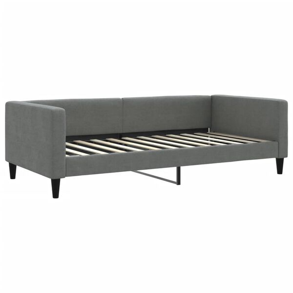 vidaXL Tagesbett mit Matratze Dunkelgrau 100x200 cm Stoff