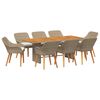vidaXL Garten Essgruppe 9 stk. Beige Poly-Rattan
