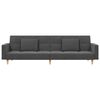 vidaXL Schlafsofa 2-Sitzer mit 2 Kissen & Hocker Hellgrau Stoff