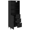vidaXL Highboard Schwarz Eichen-Optik 69,5 x 34 x 180 cm Holzwerkstoff