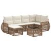 vidaXL Gartensofa-set 7 Stk. Beige und Cremewei&szlig; Poly-Rattan