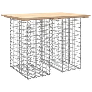 vidaXL Gartentisch aus Gabionen 100x70x72 cm Massivholz Kiefer
