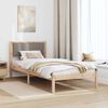 vidaXL Bettrahmen mit Kopfteil Taupe 100 x 200 cm Massives Kiefernholz
