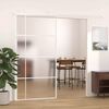 vidaXL Schiebetür ESG Glas und Aluminium mattiert 102,5x205 cm Weiß
