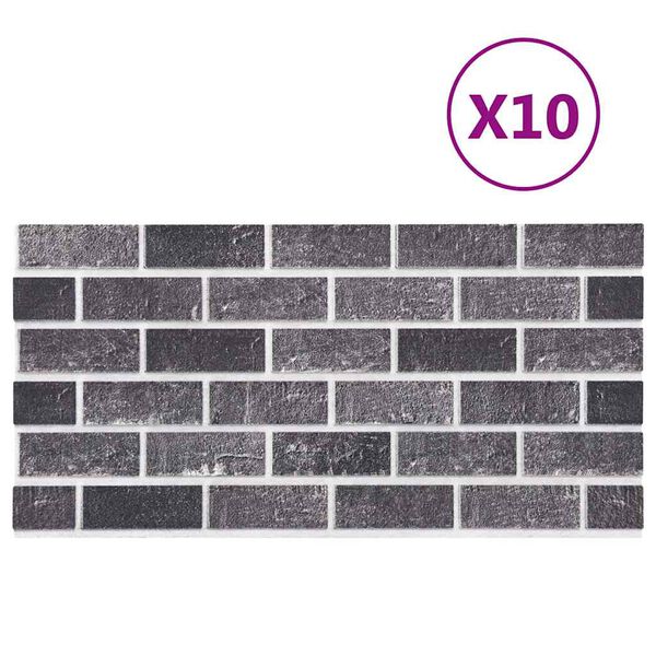 vidaXL 3D-Wandpaneele 10 Stk. Schwarz und Grau Backstein-Optik EPS