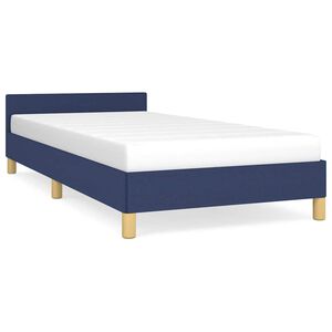vidaXL Bettgestell mit Kopfteil ohne Matratze Blau 90x190 cm Stoff