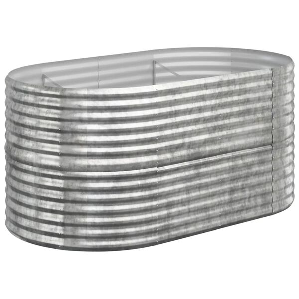 vidaXL Hochbeet Verzinkter Stahl 152x80x68 cm Silbern