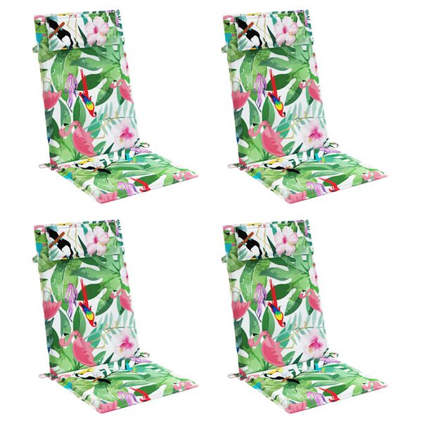 vidaXL Hochlehner-Auflagen 4 Stk. Mehrfarbig Oxford-Gewebe