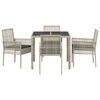 vidaXL Garten Essgruppe 5 pcs Hellgrau Poly-Rattan