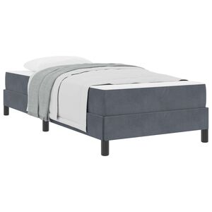 vidaXL Boxspringbett mit Matratze Dunkelgrau 80 x 220 cm Stoff