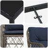 vidaXL Garten Essgruppe mit Kissen 5 pcs Grau und Schwarz Rattan