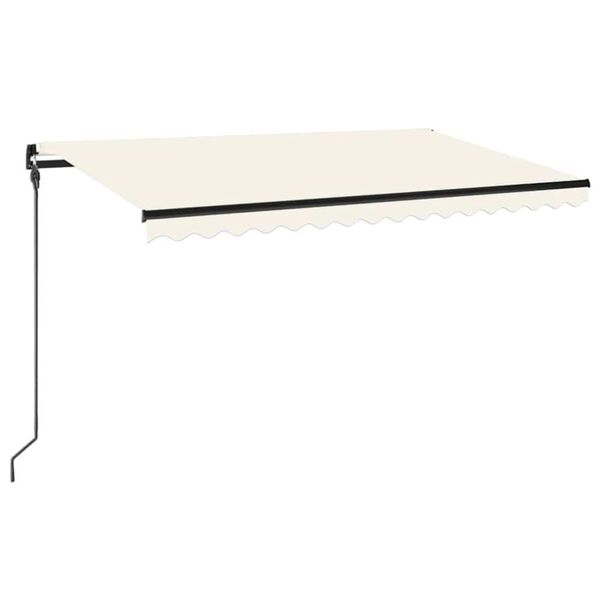vidaXL Markise Manuell Einziehbar mit LED 450x300 cm Creme