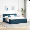vidaXL Ottoman-Bett mit Matratzen & LED Dunkelblau 200x200 cm Samt