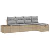 vidaXL Sofa Set mit Kissen 5 pcs Poly-Rattan