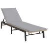 vidaXL Sonnenliege mit Auflage Beige Poly Rattan