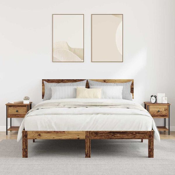 vidaXL Nachttisch 2 pcs Altholz 34 x 35,5 x 45 cm Holzwerkstoff