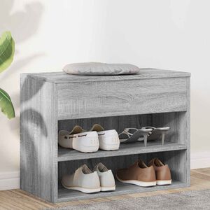 vidaXL Schuhbank Grau Sonoma 60x30x45 cm Holzwerkstoff