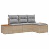 vidaXL Gartensofa-set mit Kissen 4 pcs Beige und Hellgrau Poly Rattan