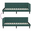vidaXL Eckbettgestell mit Kopfteil Dunkelgr&uuml;n 90 cm x 200 cm Samt