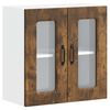vidaXL K&uuml;chen-H&auml;ngeschrank mit Glast&uuml;r Kalmar R&auml;uchereiche Holzwerkstoff