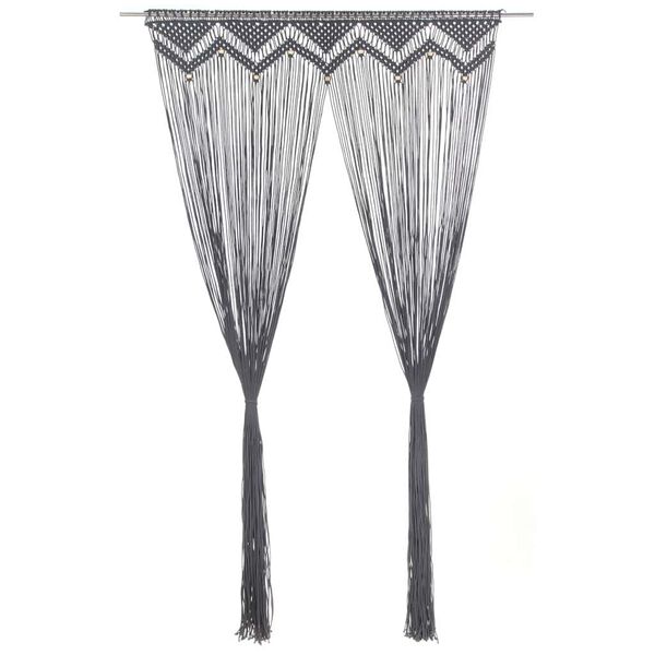 vidaXL Makramee Vorhang Anthrazit 140x240 cm Baumwolle