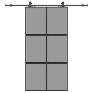 vidaXL Schiebet&uuml;r mit Beschlag Schwarz 102,5x205 cm Hartglas