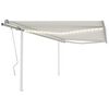 vidaXL Markise Manuell Einziehbar mit LED 4,5x3,5 m Creme