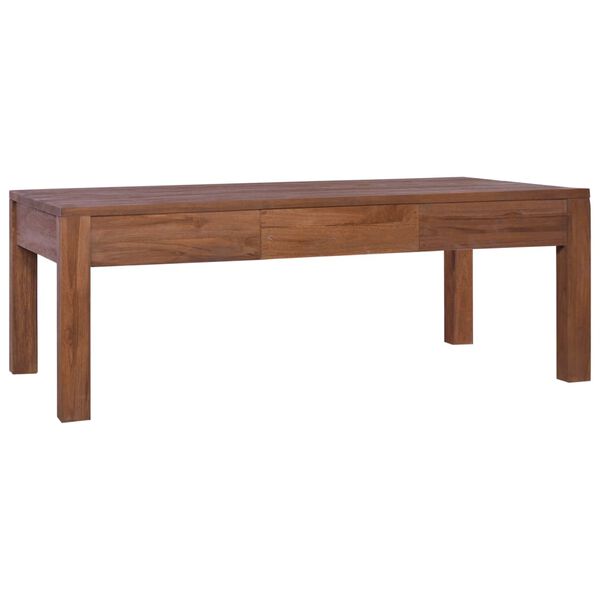 vidaXL Couchtisch 110x60x40 cm Teak Massivholz