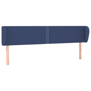 vidaXL Kopfteil mit Ohren Blau 183x23x78/88 cm Stoff