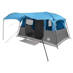 vidaXL Tunnelzelt 6 Personen Blau Polyester und Stahl