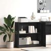 vidaXL B&uuml;cherregal Schwarz Eichen-Optik 80 x 24 x 76 cm Holzwerkstoff
