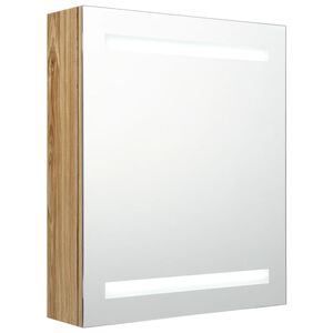 vidaXL LED-Bad-Spiegelschrank Eichen-Optik 50x14x60 cm