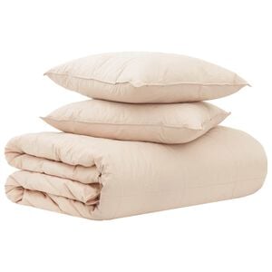 vidaXL Bettw&auml;sche-Set 2 stk. 200 x 200 cm F&uuml;r alle Jahreszeiten Beige