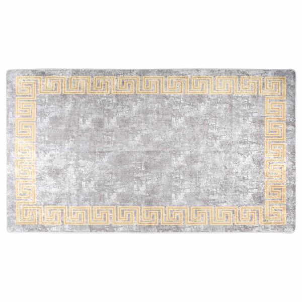 vidaXL Teppich Waschbar Grau 190x300 cm Rutschfest
