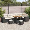 vidaXL Gartensofa-set mit Kissen 9 pcs Schwarz Poly-Rattan