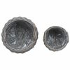 vidaXL Blumentopf K&ouml;rbchen mit Speicher 2 pcs Grau Lacak Rattan