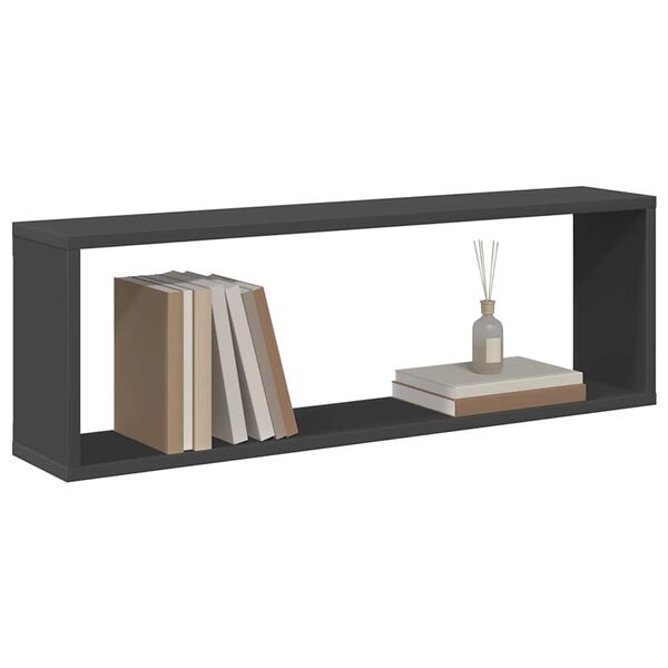 vidaXL W&uuml;rfelregale 4 Stk. Grau 80x15x26,5 cm Holzwerkstoff