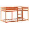 vidaXL Etagenbett mit Dach Wachsbraun 90x200 cm Massivholz Kiefer