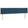 vidaXL Kopfteil mit Ohren Dunkelblau 183x16x78/88 cm Samt