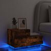vidaXL Nachttisch mit LED-Leuchten R&auml;uchereiche 70x36x40,5 cm