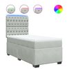 vidaXL Boxspringbett mit Matratze Hellgrau 90x200 cm Samt