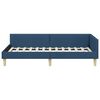 vidaXL Eckbettgestell mit Kopfteil Blau 90 x 200 cm Stoff