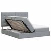 vidaXL Aufbewahrungsbett mit Kopfteil Hellgrau 200 x 200 cm Stoff