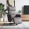 vidaXL Relaxsessel mit Fu&szlig;teil Grau Kunstleder