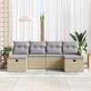 vidaXL Sofa Set mit Kissen 6 pcs Beige und Hellgrau Poly-Rattan