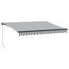 vidaXL Markise mit LED-Beleuchtung Manuell Anthrazit & Wei&szlig; 350x250 cm