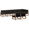 vidaXL Outdoor-Sofagarnitur mit Kissen 8 pcs Nat&uuml;rlich und Schwarz