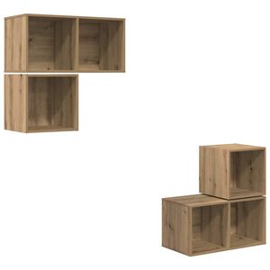 vidaXL TV-Schrankset 4 stk. Artisan-Eiche Holzwerkstoff
