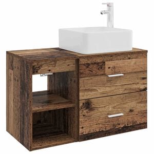 vidaXL Badezimmerm&ouml;bel-Set 2 stk. Altholz Holzwerkstoff